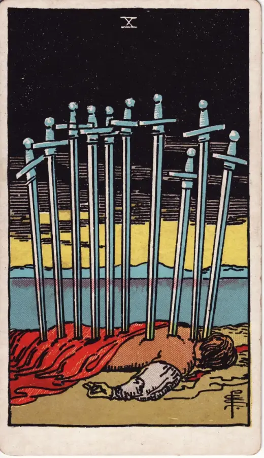 Kılıçların Onlusu tarot kartı