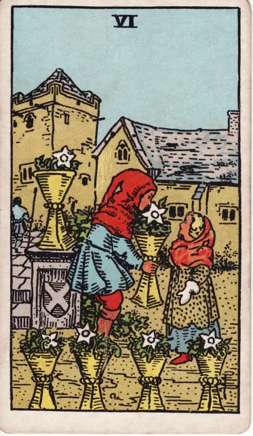 Kupaların Altılısı tarot kartı