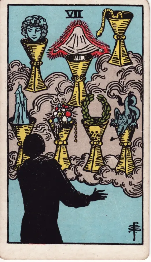 Kupaların Yedilisi tarot kartı