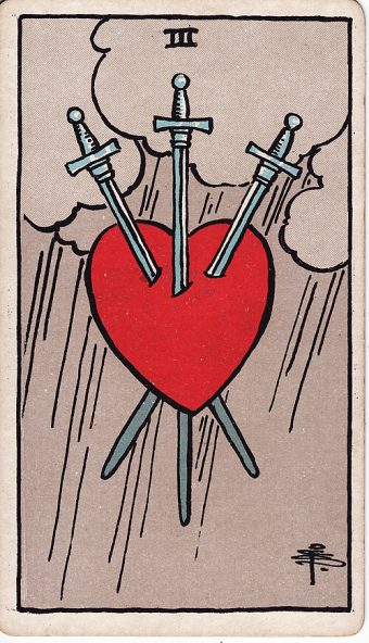 Kılıçların Üçlüsü tarot kartı