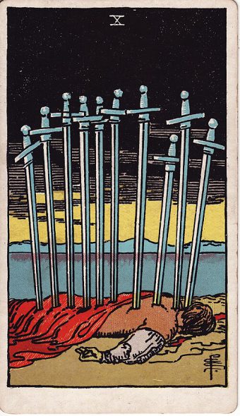 Kılıçların Onlusu tarot kartı