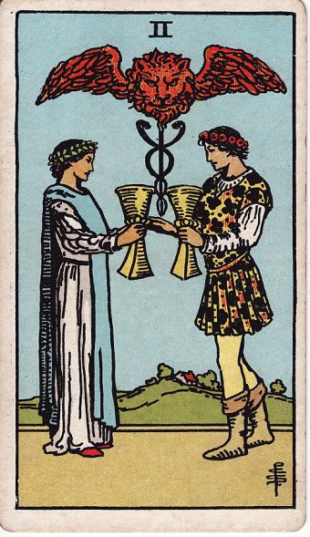 Kupaların İkilisi tarot kartı