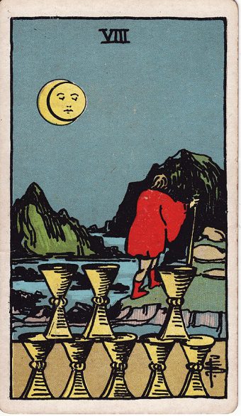 Kupaların Sekizlisi tarot kartı